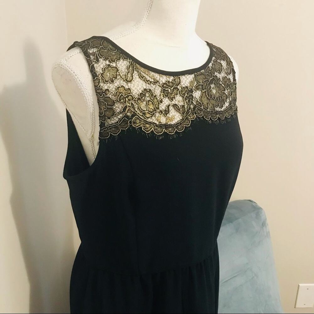 Loft Gold Lace Yoke Dress View 2